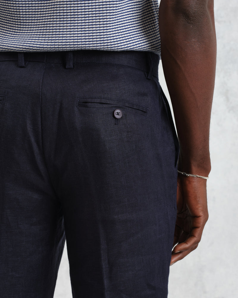 Alp - Midnight Navy Linen Trousers