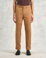 wax london men's Alp - Tan Linen Trousers