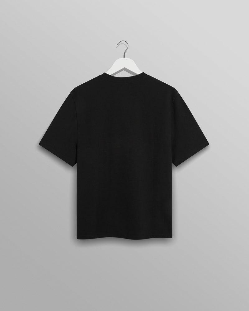 wax london men's Dean - Black Textured Organic Cotton T-Shirt