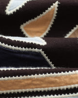 wax london men's Didcot - Black And Multicolour Appliqué Short-Sleeve Shirt