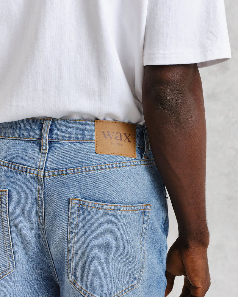 wax london men's Felix - Blue Loose Fit Denim Jeans - STORES
