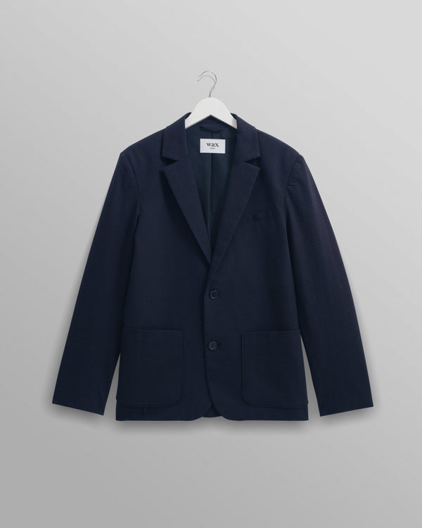 wax london Fintry - Navy Seersucker Blazer