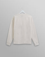 wax london men's Hayden - Ecru Textured Organic Cotton Long Sleeve T-Shirt