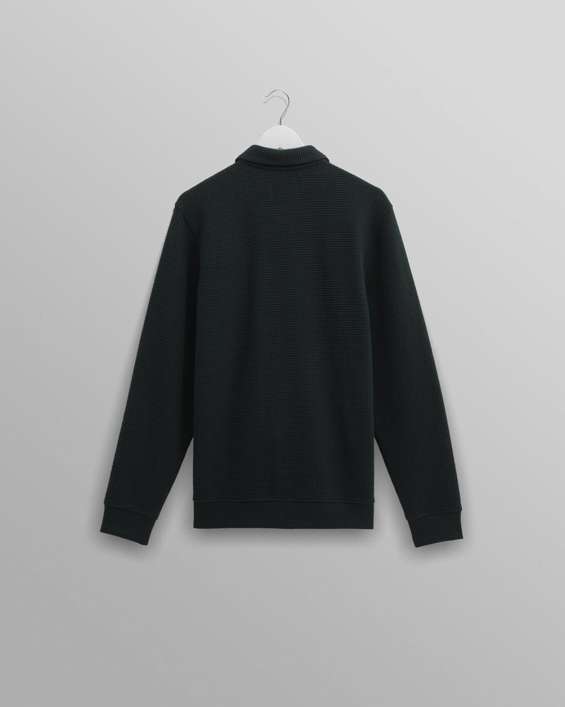 wax london Hays - Dark Green Waffle Overshirt