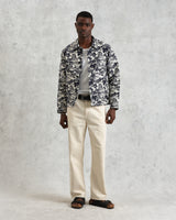 wax london men's Iggy - Navy And Ecru Beach Jacquard Jacket