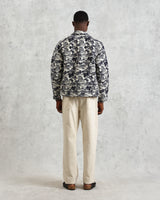 wax london men's Iggy - Navy And Ecru Beach Jacquard Jacket