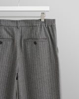 wax london men's Malham - Charcoal Grey Pinstripe Wool Trousers