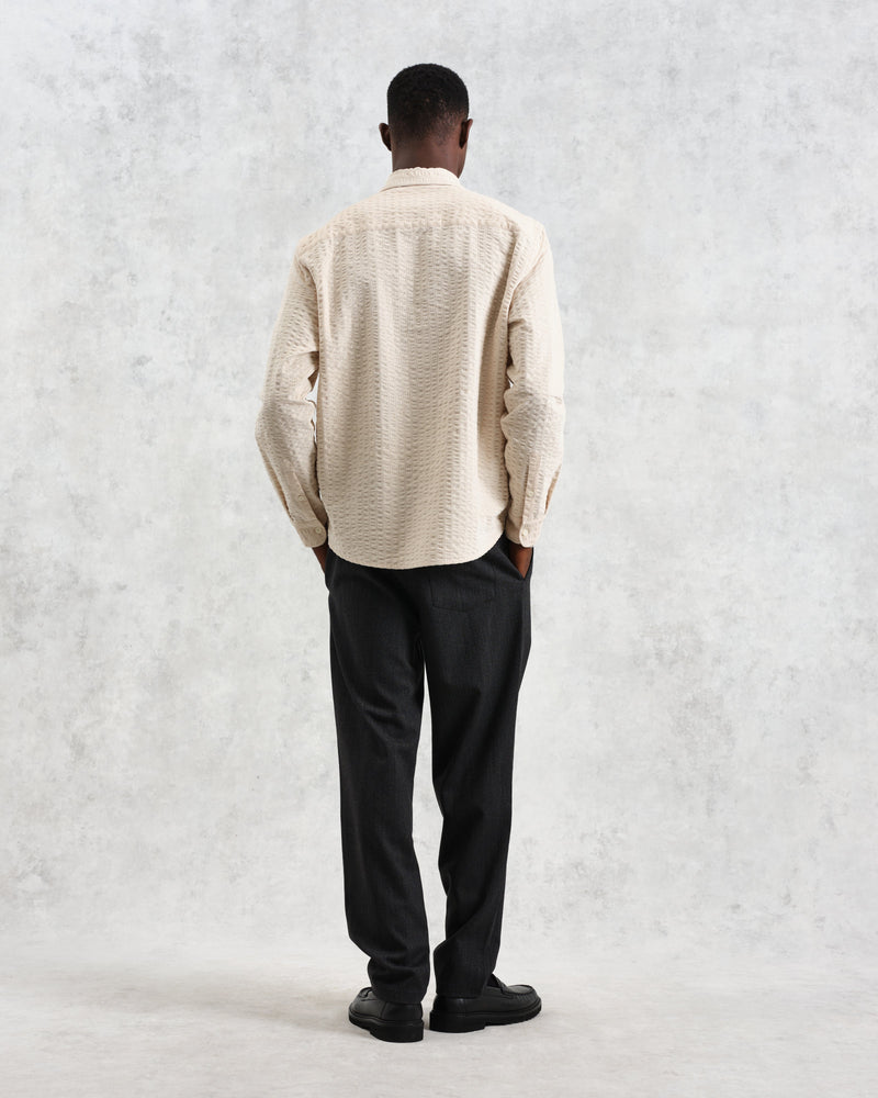 wax london Shelly - Stone Seersucker Corduroy Shirt