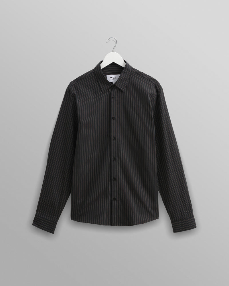wax london men's Trin - Green Striped Cotton Shirt