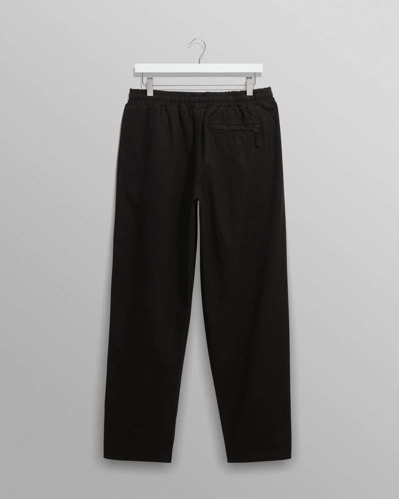 wax london Tyne - Black Linen Ripstop Trousers
