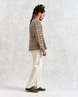 wax london men's Whiting - Natural Houndstooth-Weave Overshirt
