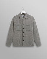 wax london men's Whiting Overshirt Black/Ecru Stepney